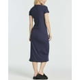 thumbnail image 4 of 3 Pack: Women's Ribbed Jersey Crew Neck Short Sleeve Midi Length Dress With Side Slit, 4 of 6
