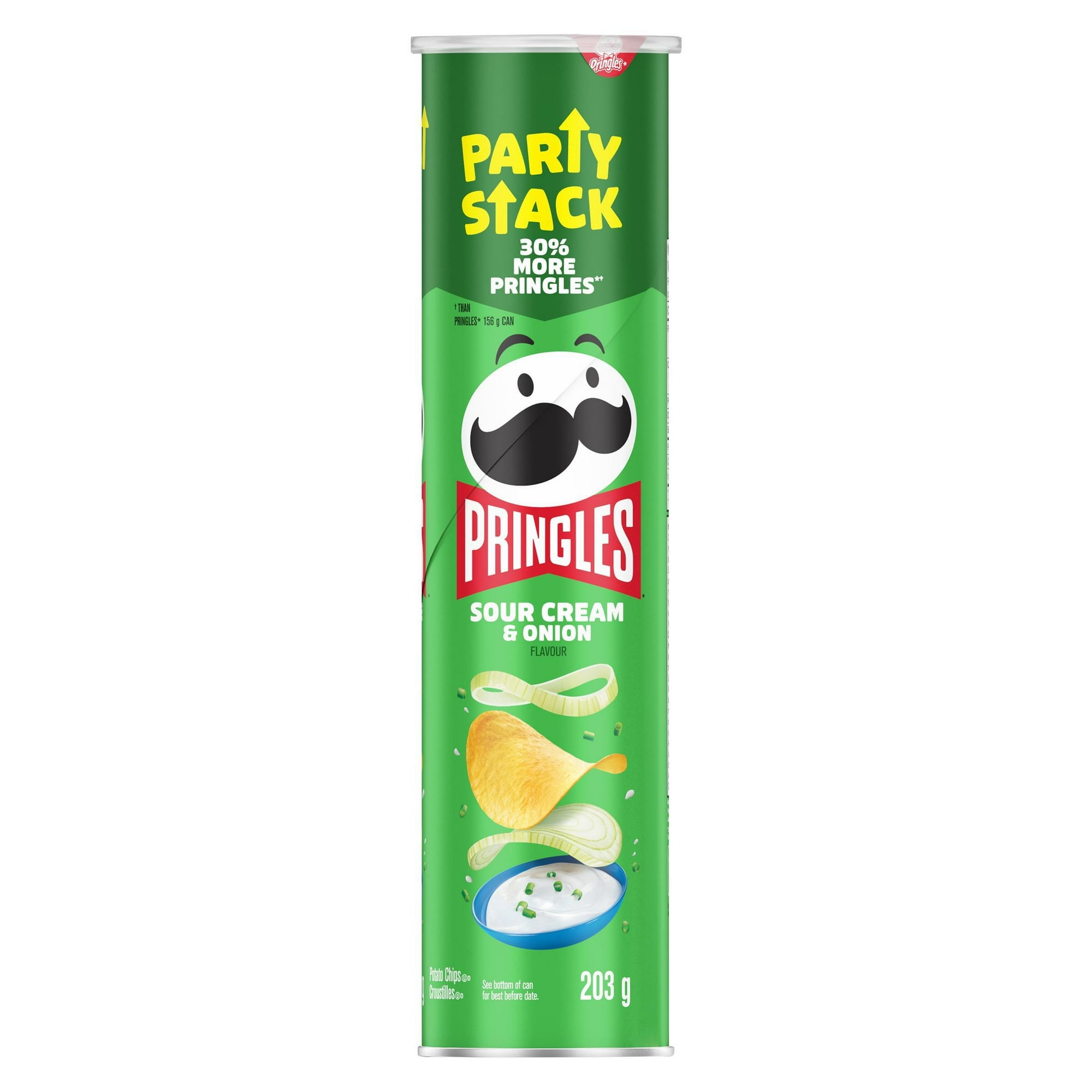 Méga boîte de croustilles Pringles Saveur de crème sure et oignon, 203 g 203g