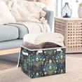 thumbnail image 3 of Yayeee Collapsible Cube Storage Bin with Lid Fabric Closet Decorative Basket with Handles, Gold Peacock Pattern, 3 of 7
