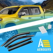 Extra Durable Window Deflectors Tape-On Window Visors Rain Guards Fit for Chevy Silverado 1500 2019-2026 Crew Cab, Sun Visors, Wind Vent Visors, Window vent shades, Car Accessories - 4 pcs. AG0798
