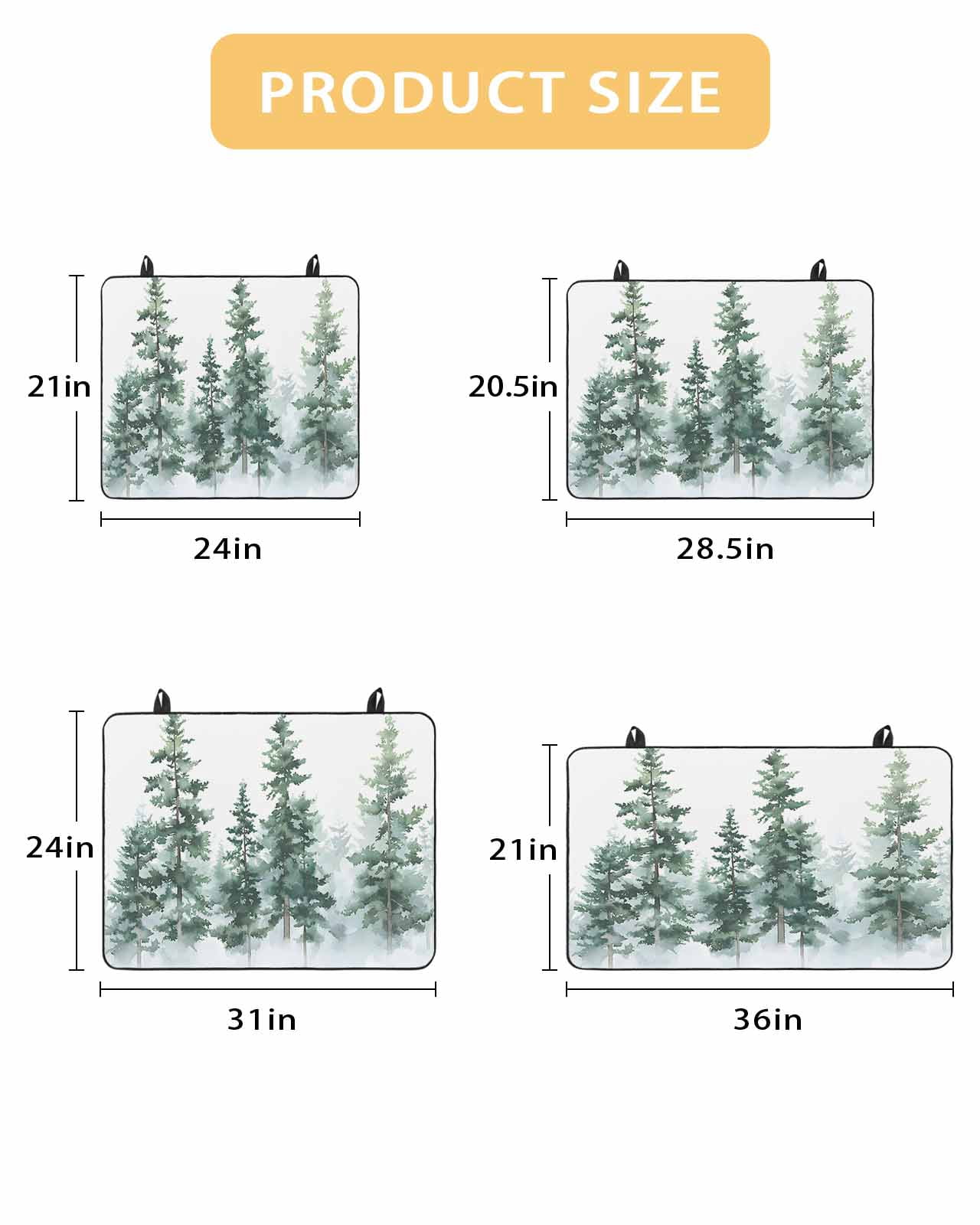 nqOlkjepod Large Induction Cooktop Protector Mat 36"x21", Green Ombre Forest Stove Top Covers for Electric Stove, Watercolor Trees Sage Green Stove Burner Cover Mats, Glass Top Stove Cover