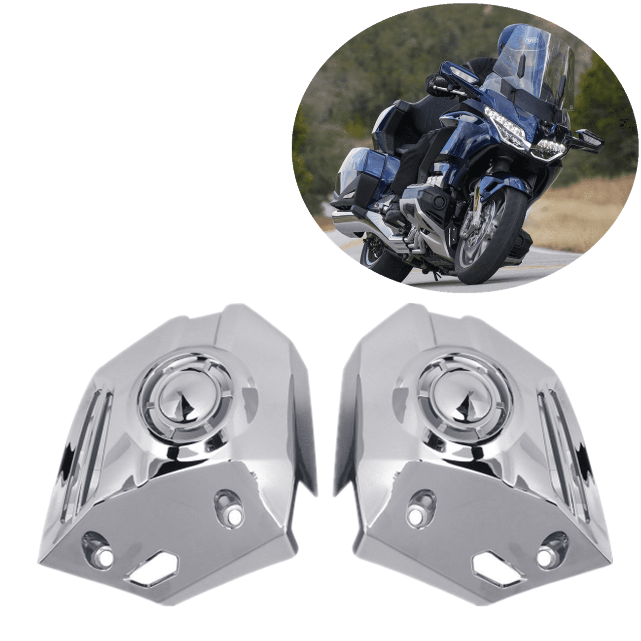 For 2018 Honda Goldwing 1800 GL1800 Lower Cowl Covers Chrome Cover L