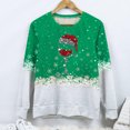 thumbnail image 4 of Pntutb Navidad moda mujer Casual manga larga cuello redondo impreso señoras sudadera tops Pntutb Pntutb-4643, 4 of 5