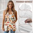 thumbnail image 6 of Uorisanigo Thanksgiving Pumpkin Mushroom Women's Suit Vest with Pockets Size S V Neck Women's Suit Vest Top Lightweight Vests Blazer Fashion Outerwear, 6 of 7