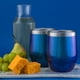 thumbnail image 5 of Juego de 4 vasos de vino de acero inoxidable CHILLOUT LIFE 12 oz Doble pared Aislamiento al vacío azul brillante, 5 of 6