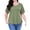 Army Green, variant on Sewify Women's Plus Size Tops Short Sleeve Lace Jacquard Spliced Loose Fit Tunic Shirts Cross Rope V Neck Blouses, 2X