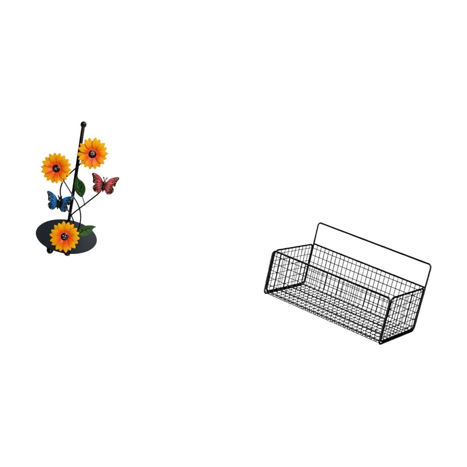 Fiocias Toilet Paper Holder Storage Basket Paper Towel Holder Wire Hanging Kitchen Organizer Iron Construction Rustproof Suitable for Bathroom Kitchen Dining