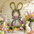 thumbnail image 3 of Easter Wreath With Bunny And Eggs, 20 Inch Purple Spring Door Wreath With Hemp Rope Bow, Artificial Hanging Decor For Front Door Indoor Outdoor Home Easter Decorations, 3 of 6