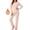 Beige, variant on MOSHU Womens Pajama Sets Two Piece Thermal Underwear for Women Crew Neck Long Sleeve Tops and Leggings Lounge Sets