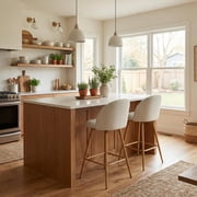 Homy Casa 26 Swivel Counter Height Bar Stools Set of 2, Upholstered Kitchen Island Chairs, Beige