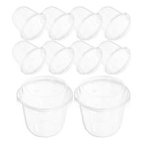 HOMEMAXS 10PCS Disposable Clear Plastic Cups Dessert Cups with Lids Disposable Snack Bowls for Cupcake Pudding Snacks Yogurt Fruits