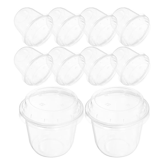 HOMEMAXS 10PCS Disposable Clear Plastic Cups Dessert Cups with Lids Disposable Snack Bowls for Cupcake Pudding Snacks Yogurt Fruits