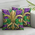 thumbnail image 2 of Nawypu Mardi Gras Pillow Covers for Beads Masquerade Mask Fleur De Lis Feather Happy Mardi Gras Decor Throw Pillows Decorative Cushion Cases Mardi Gras Decorations 2pc, 2 of 6