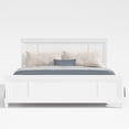 thumbnail image 3 of Christopher Knight Home 85.6" Queen Size Platform Bed with Headboard, Wood Bed Frame, Farmhouse Style, White, 3 of 11