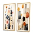 thumbnail image 3 of Designart "Faded Retro Circles Minimal Geometry" Modern Midcentury Framed Wall Art Set Of 2 - Mid-Century Multicolor Frame Gallery Set For Office Decor, 3 of 6