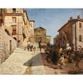 thumbnail image 3 of Oswald Achenbach 14x12 Black Modern Framed Museum Art Print Titled - View of Genzano with the Church of Santa Maria Della Cima (1885), 3 of 5