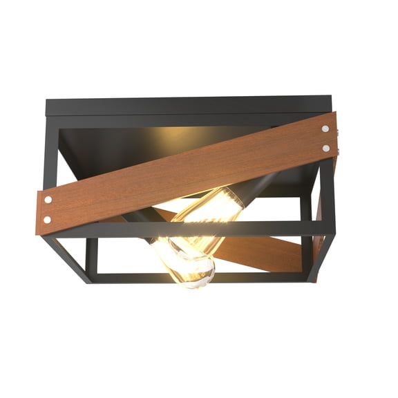 Patiojoy Plafonnier Plafonnier Encastré Réglable avec Abat-Jour Carré en Fer
