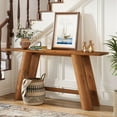 thumbnail image 3 of TRIBEWOOD 70.9" Solid Wood Console Table, Narrow Long Sofa Table Behind Couch for Living Room, Brown, 3 of 7
