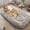 Light Grey-75", variant on Skandiquip Human Dog Bed for Pets and Adults, 71"x43"x10" Orthopedic Memory Foam Lounger, Washable Faux Fur Cover with Blanket, Non-Slip Elastic Base, Light Grey