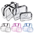 thumbnail image 1 of Ensemble de 3 Pcs Trousse de Maquillage Transparente en PVC pour Voyage, 1 of 5