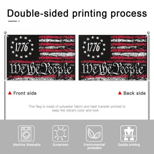 We ThePeople 1776Flag 3x5 Ft Outdoor Double Sided 13 Star American Vintage USA BetsyRoss Flags Banner Polyester Fabric with 2 Brass Grommets for Outside Indoor Patriotic-Decorative