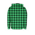 thumbnail image 4 of Zedker Casual Plaid Prints Drawstring Zipper Hooded Jackets Classic Women's Long Sleeve Fall Winter Ribbed Kniited Tops with Pockets,Green,M, 4 of 8