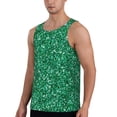 thumbnail image 2 of Daiia Green Glitter Printed Men's Quick Dry Fit Muscle Tank Top Slim-Fit Tank Workout Tank Top Lightweight Sports Tank Top-Small, 2 of 7