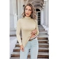 thumbnail image 4 of EKOUAER Women's Turtleneck Long Sleeve Shirts Fall Fashion Lightweight Base Layer Solid Slim Fit Thermal Underwear Tops, 4 of 6