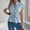 Blue, variant on Aueoeo Womens Summer Top Short Sleeve Waist Front Tie Drawstring V Neck T-Shirts Solid Color Casual Tunic Blouses