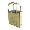thumbnail image 2 of Maceta de hierro estilo rústico con forma de bolso, cubo de flores para fiestas, oficina, para colgar en pared o en entrada de casa. Amarillo, 2 of 8