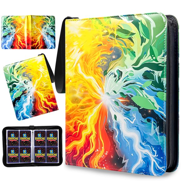 Carpeta para cartas coleccionables FARICHE de 4 bolsillos, impermeable, para 400 cartas