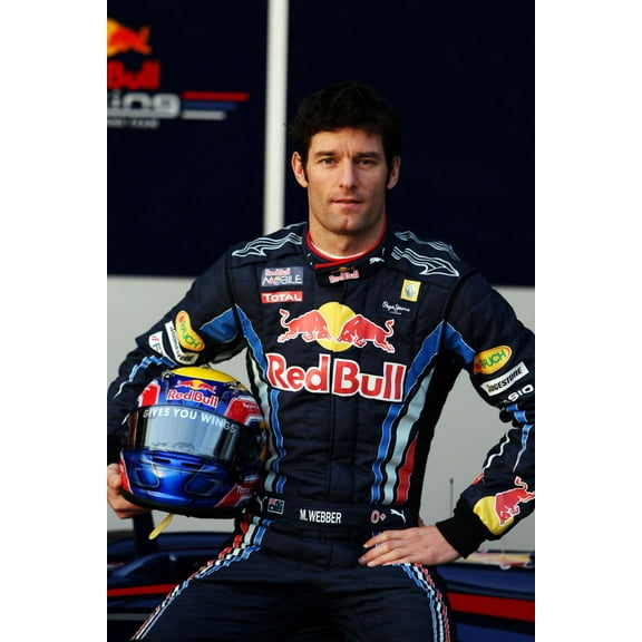 Mark Webber Poster f1 red bull #1 Art Poster 24x36 Multi-Color Square Adults Poster Time