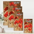 thumbnail image 4 of Designart ' Red Blossoming Poppies Over Wild Brown II ' Traditional Canvas Wall Art Print, 4 of 4