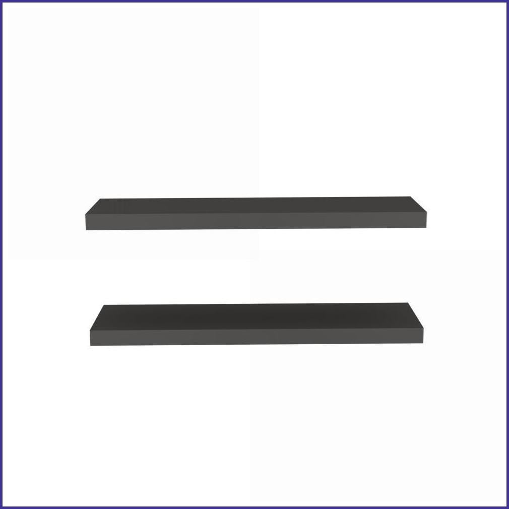 Floating Shelves Set of 2, Modern Wall Mounted | Engineered Wood | Matte Gray