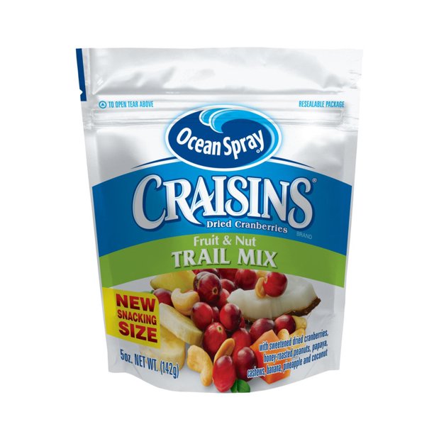Craisins Ocean Spray Trail Mix, Fruit and Nut, 5 Ounce