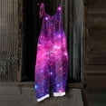 thumbnail image 5 of Iaqnaocc Jumpsuits For Women Plus Size Boho Starry Sky Sleeveless Jumpsuits Rompers Loose Fit Adjustable Strap Jumpsuits Fashion Wide Leg Jumpers Purple 2XL, 5 of 5