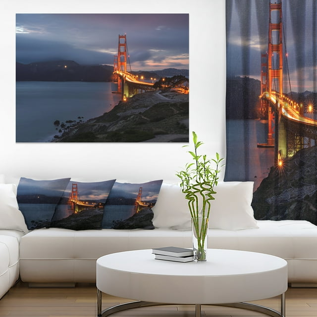 Golden Gate avec Illumination Nocturne - Impression sur Toile Pont de Mer