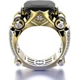 thumbnail image 3 of Anillo de ónix negro de lujo para hombre, joyería para hombre, anillos de compromiso de boda para hombre, anillo de piedra preciosa negra chapado en oro de 18 quilates, anillo de eternidad de circonit, 3 of 4