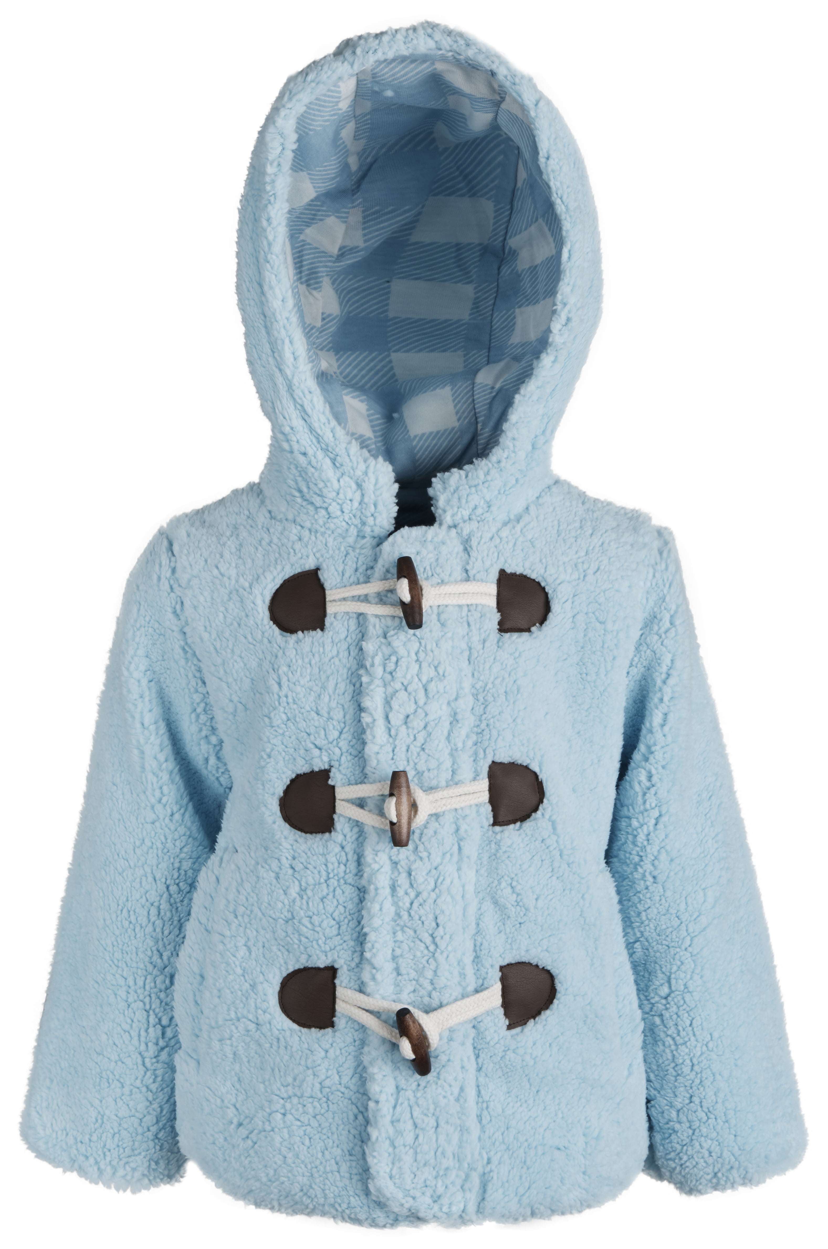Wippette Little Boys Hooded Knit Lined Plush Fleece Puffer Toggle Winter Coat