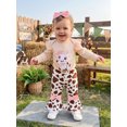 thumbnail image 4 of RUINIXCW Baby Girls Western Outfits Cow Embroidery Romper  Flared Pants Headband, 4 of 8