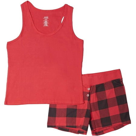 

essie Sleepwear Womens Tank Set - Pajamas Rib Tank with Fitted Shorts Set Nightwear Sexy