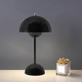 thumbnail image 1 of Desk Lamp Black, Touch Dimmable 2400mAh Rechargeable, Minimalist Mushroom Retro Design, Bedside Nightstand Lighting, 1 of 4