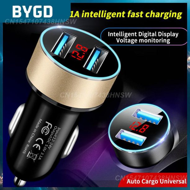 Qc3.0 Cigarette Lighter Pd Digital Display Dual Usb Car Charger Adapter Fast Charge One Drag Two For Iphone Xiaomi SamsungsilverRussian Federation He Qiyong unisex