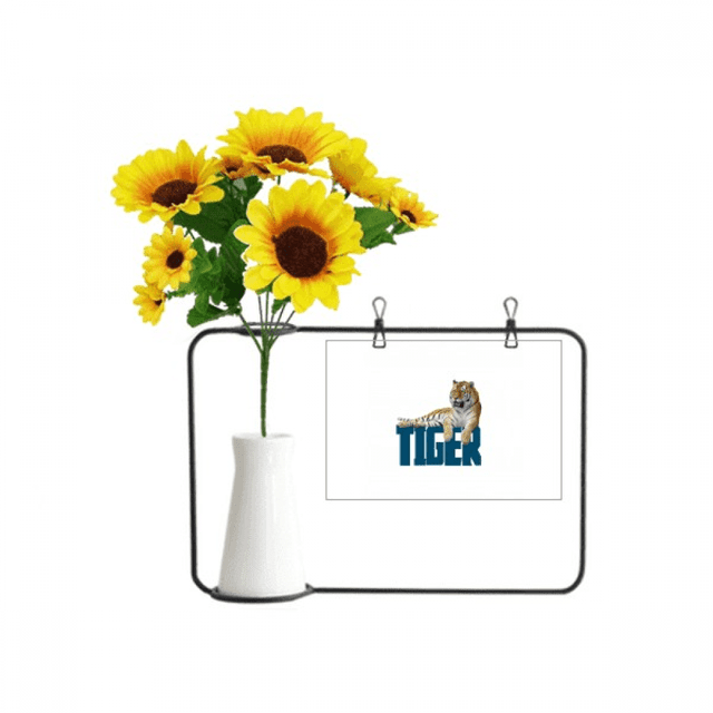 Cats Tigers Tigers Fierce English Artificial Sunflower Vases Bottle Blessing Card