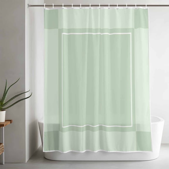 Shower Curtains for Bathroom-36"x72",Sage Green Color Block Waterproof Bath Curtain Grommet Shower Curtain Set with Hooks,