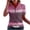 Hot Pink, variant on Half Zip Golf Shirts for Women Casual Fashion Short Sleeve Collared Tops Business Trendy Summer Striped Blouses
