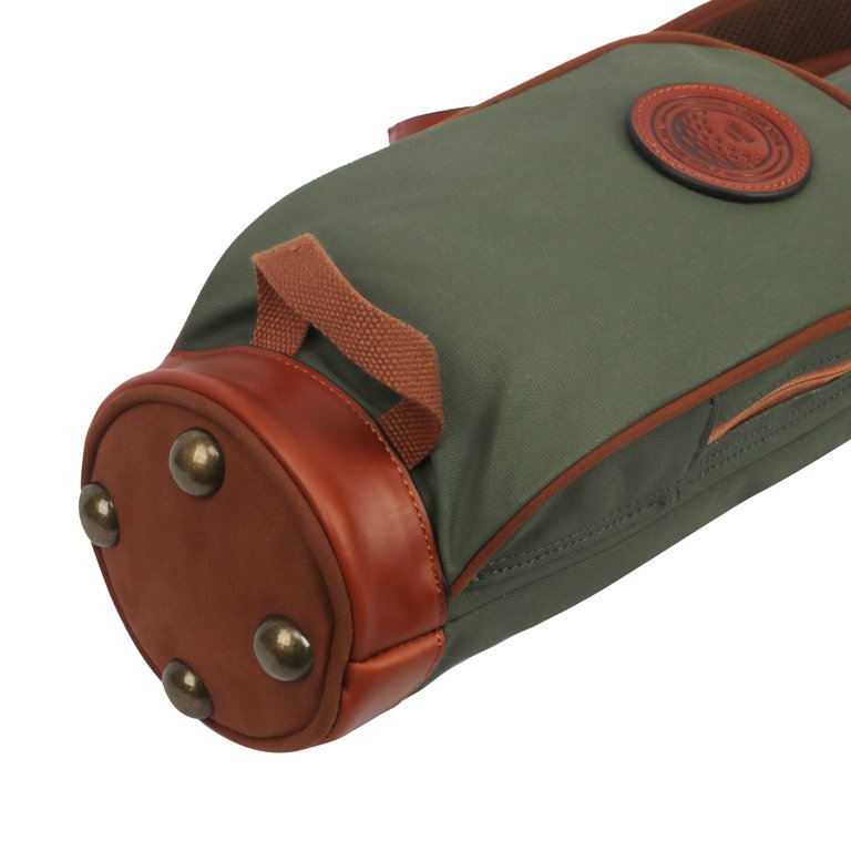 TOURBON Retro Canvas & Leather Golf Club Pencil Travel Bag