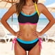 thumbnail image 2 of Conjunto de Bikini de Cintura Alta para las Mujeres Bloque de Color de Control Del Estómago Correa Ancha de Apoyo Trajes de Baño de Cintura Alta de Dos Piezas para las Mujeres, 2 of 8