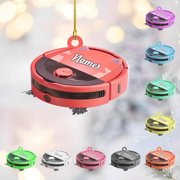 Customized Vacuum Cleaner Christmas Ornament, Cleaning Tools Ornament for Christmas Tree, Gift for Housewife Housekeeper, Holiday Xmas Tree Hanging Decor for Mom Woman Wife (Acrylic, Style 5) - 3533