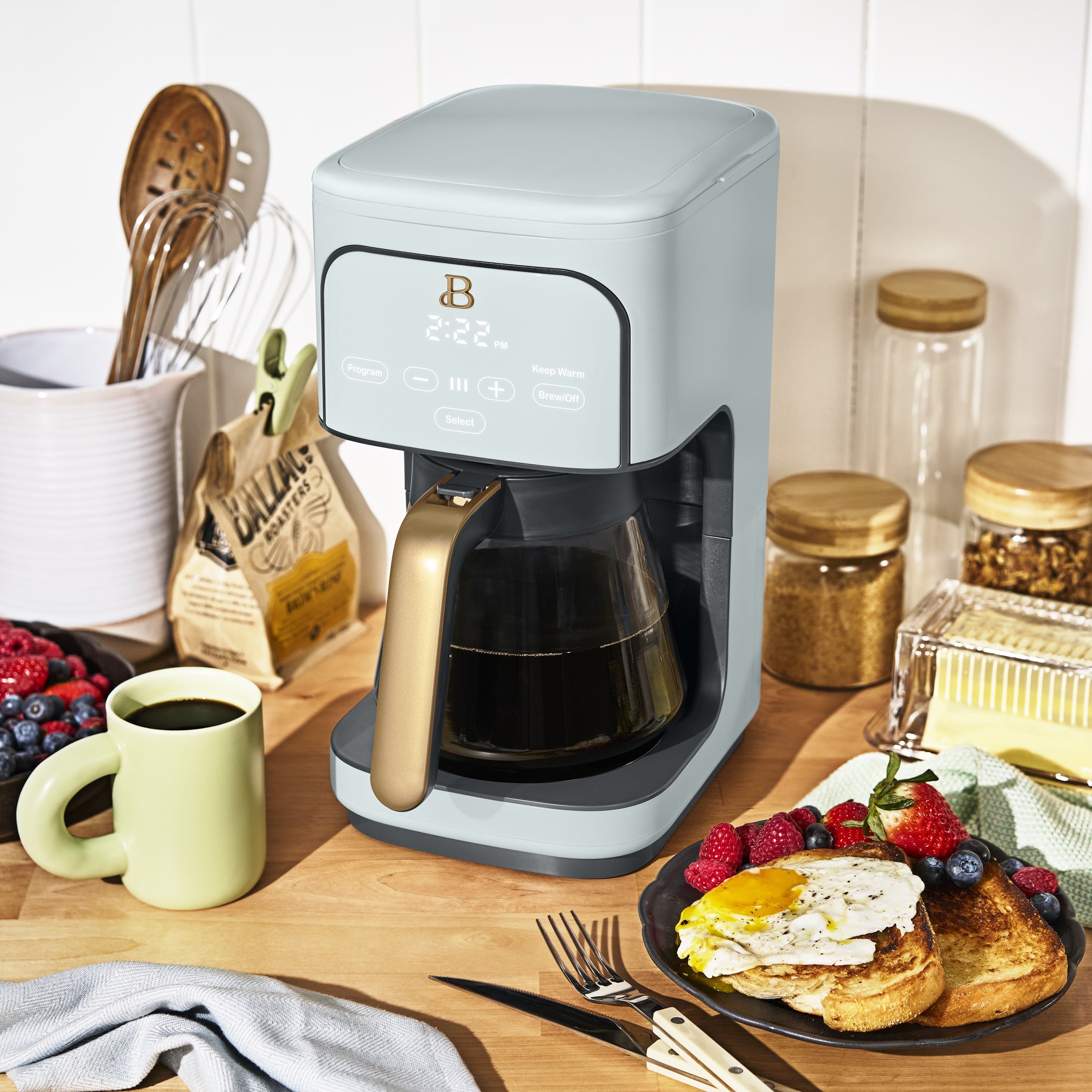 Beautiful 12-Cup Programmable Drip Coffee Maker, Hydrangea by Drew Barrymore